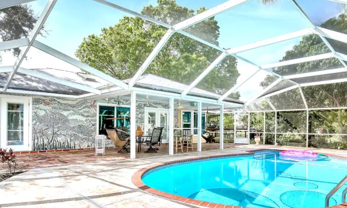 Sebastian Highlands House | Oasis with Heated Saltwater Pool, Pond with Ducks & Koi, Large Yard & King Suite