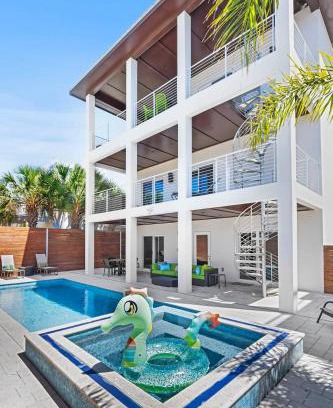 St. Augustine Beach House | Ocean Views Sunrises and Sunsets Sparkling Pool and Spa Steps to Sand
