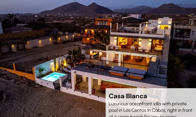 Cerritos Villa | Oceanfront 10 BR Villa with Pool - Jacuzzi - Beach