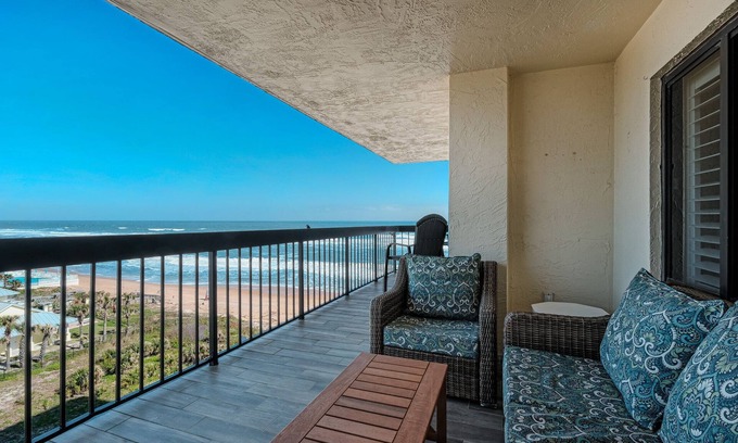 Ormond-by-the-Sea Condo | Oceanfront with great beach views from all rooms & balcony, heated pool, and garage