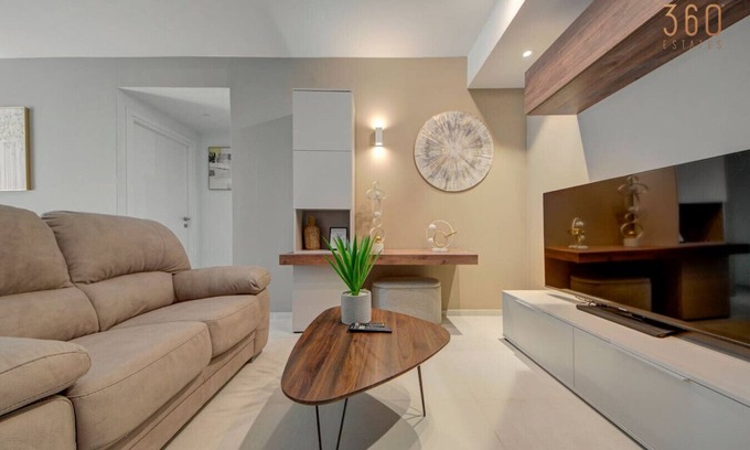 Paceville Apartment | Official Mercury Suites: Stylish 2BR with Terrace