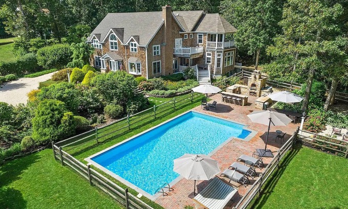 Water Mill House | Opulent Watermill Retreat: Exclusive Estate with Gourmet Kitchen & Outdoor Oasis