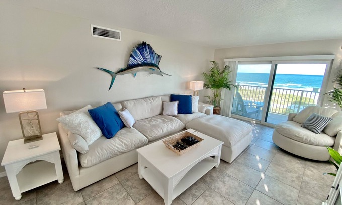 Cocoa Beach Condo | Panoramic oceanfront condo with rain shower, wifi, and dog-friendly