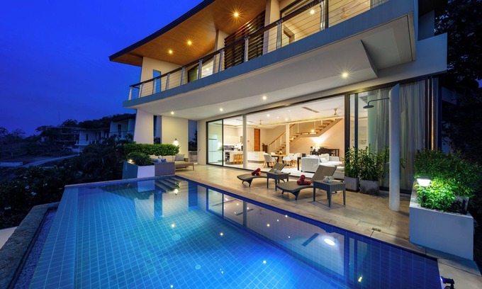 Plai Laem Villa | Panoramic sea view 4BR Private Pool-Near Chongmon Beach, Bophut Pier, Airport