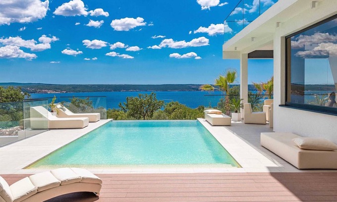Maslenica Villa | Panoramic sea view Villa Michele with infinity pool