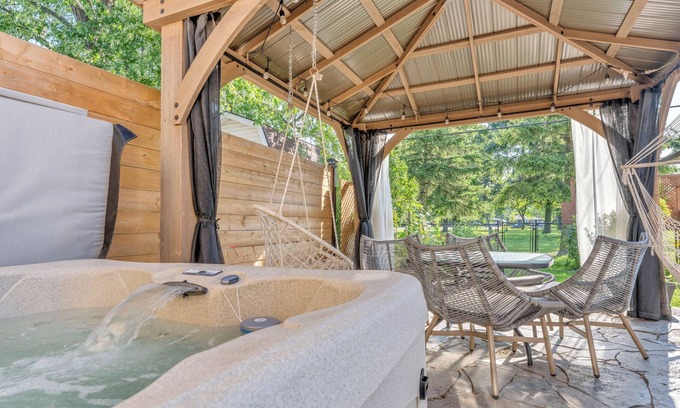 Riverside House | Park View Retreat with Hot Tub and King Size Bed