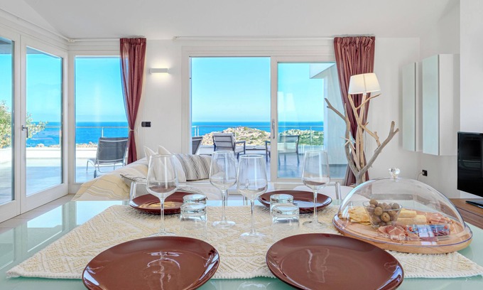 Golfo Aranci Apartment | Penthouse Apartment 12 in Villa Marconi with Sea & Mountain View and Panoramic Terrace