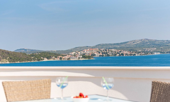 Razanj Apartment | "Perfect runaway" in quiet bay with sea view and heated pool -app for 6 - Mona 7