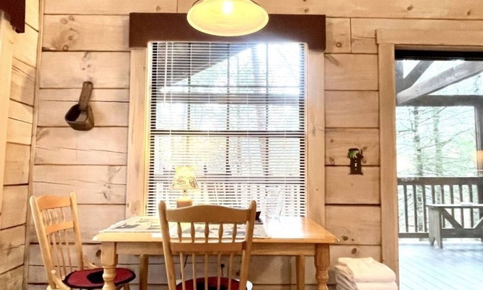 Tellico Plains Cabin | Perfectly private! Hot tub, king sized bed, grill, washer/dryer, and motorcycle friendly! Studio Cabin by RedAwning