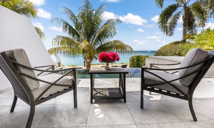 Fryes Beach Hotel | Picturesque Oceanfront Villa with Living Area Tailored for Pure Relaxation