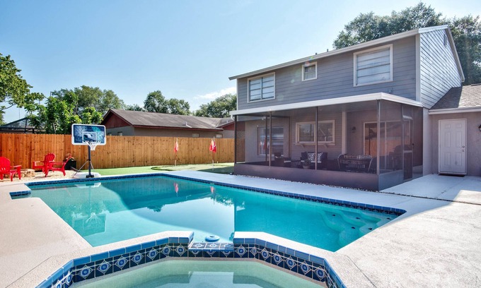 Citrus Park House | Pool, Hot Tub, Game Room & Mini Golf - 2 King Beds, Fun for the Whole Family!