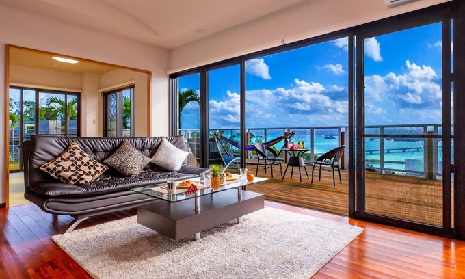 Nakijin House | Popular Kouri Islandocean view Fully equipped with BBQ equipment Spacious wood deck with garden/Kunigami-gun Okinawa