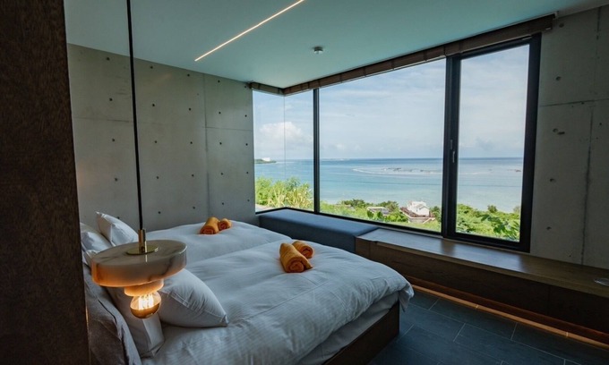 Motobu Villa | Premium Suite Luxury Villa for Adults|Spectacular infinity pool with the blue ocean of Okinawa all to yourself|Sauna, Jacuzzi, and fire pit for a full day of fun