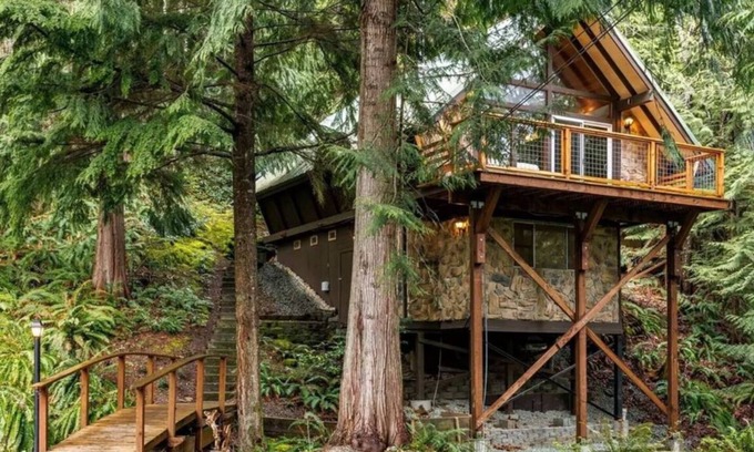 Sedro-Woolley Ski Chalet | Private 2BR Creekside Chalet w/Wood Stove!