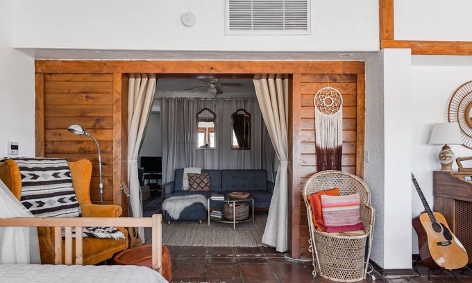 Yucca Valley Cottage | Private desert cabin with hot tub & breathtaking views near Joshua Tree. Relax under starry skies, cook in the spacious kitchen, or explore nearby Pioneertown, La Copine, and endless desert trails.