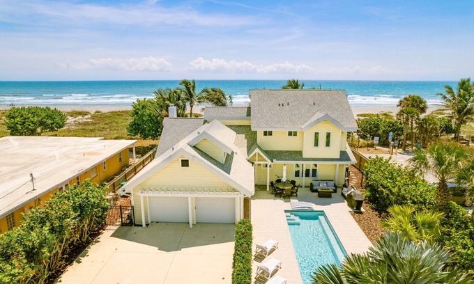 Cocoa Beach House | Private Resort! Beachfront home w/pool & hot tub and five en suite rooms