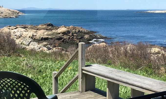 Matinicus Cottage | Private setting at ocean's edge and next to sandy beach