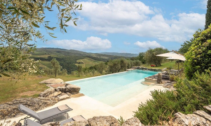 Radda in Chianti Villa | Private Villa with WIFI, private pool, hot tub, TV, patio, panoramic view, close to Greve In Chianti