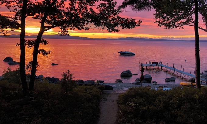 Standish Ski Chalet | Private waterfront house with dock on Frye Island