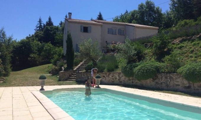 Silhac Villa | Quiet country house with pool view and jacuzzi in the heart of the Ardèche for 12 people