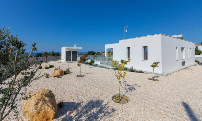 Paphos Villa | R 1488 Villa Pleiades with Pool, Sun Beds & Private Balcony.