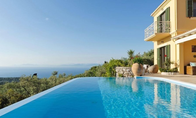 Kavallos Villa | R 248 3 bedroom Grand Villa with Private Pool and BBQ, Ionian Sea Views Breakfast Inc