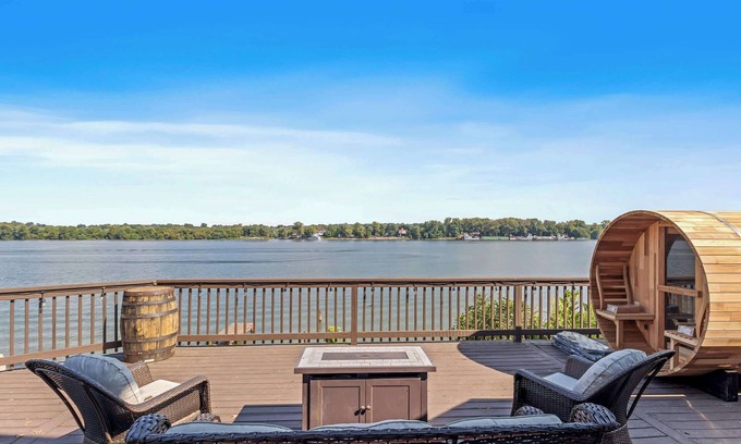 Utica House | Relax in our River Home! Hot Tub, Sauna & Game Rm