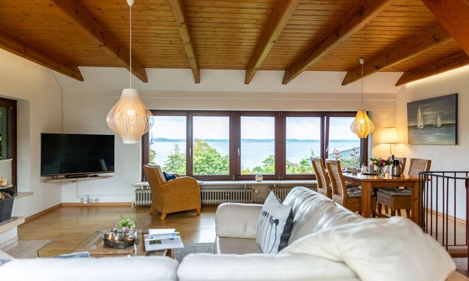 Langballigholz House | Relaxing vacation with sea views, sauna & fireplace right on the Flensburg Fjord