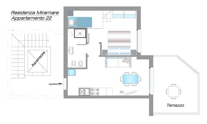 Castelsardo Apartment | "RESIDENCE MIRAMARE" APARTMENT N. 22