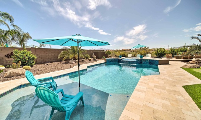 Estrella Mountain Ranch House | Resort-Style Pool & Spa: Upscale Goodyear Home