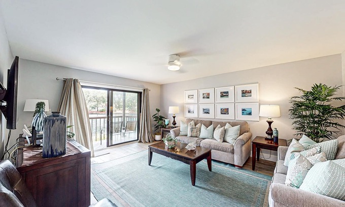 Folly Field Condo | Roomy Villa with WiFi, Pool, & Hot Tub - Steps from the Ocean