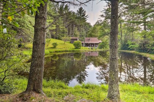 Ennice House | Rustic Cabin with Patio and Pond on Blue Ridge Parkway