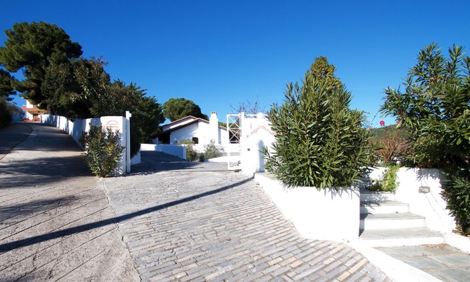 Skiathos Town Villa | Rustic hilltop Villa with magnificent views and a unique sunrise