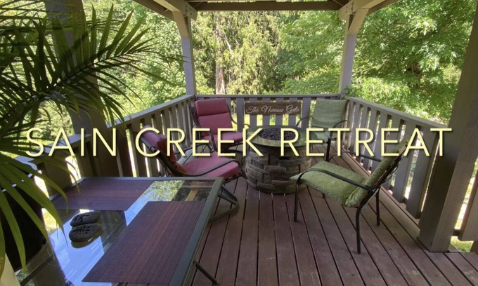 Gaston Cabin | Sain Creek Retreat at Hagg Lake, OR, 1 BDR/1BATH secluded Cabin sleeps 3 with AC