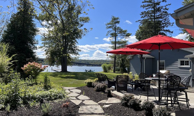 Bemus Point House | Secluded Chautauqua Lake House, private dock & beach, short stroll to town!