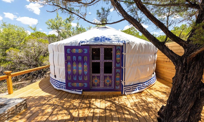 Dripping Springs Cabin | Secluded, Romantic Yurt w/Hot Tub at The Yurtopian - "Amie"