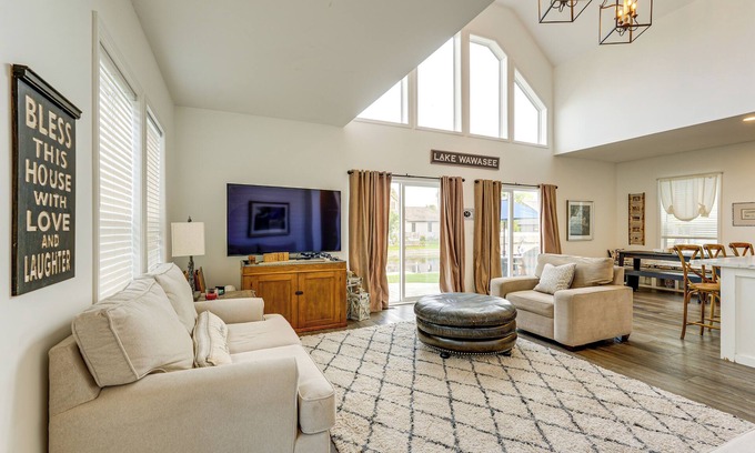 Syracuse House | Sleek Getaway on Lake Wawasee w/Private Dock!