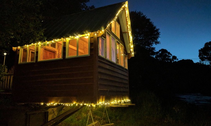 Hanna Cabin | Sleep over the river, and then wake up and fish it!