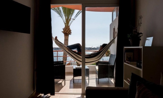 Las Galletas Apartment | Song of the Sea: ocean balcony stairs to the sea