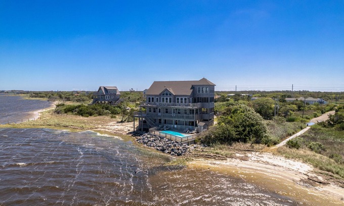 Frisco House | Soundfront Family Escape – Pool, Hot Tub & Views
