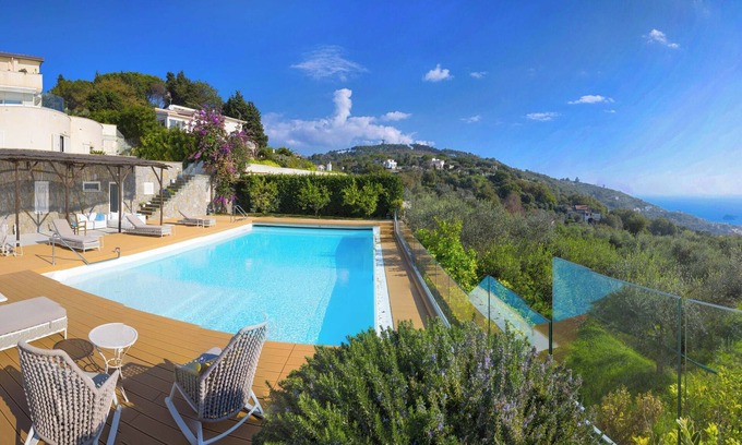 Massa Lubrense Villa | Spacious luxury 8-bedroom villa in amazing Sant'Agata sui Due Golfi with AC,WiFi