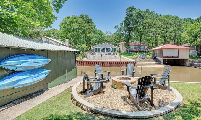 Gun Barrel City House | Spacious Deck: Waterfront Home in Gun Barrel City!