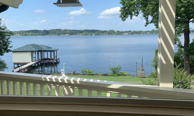 Chandler House | Spacious lakefront home with private dock and 2 living areas.