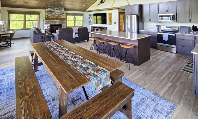 Sunday River Area House | Spacious mountain retreat with fire pit, hot tub, sauna, and foosball