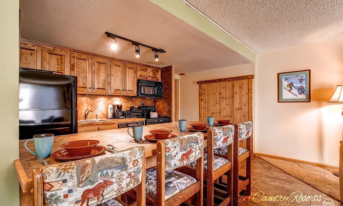 Peak 9 Condo | Steps to Adventure, Remodeled Kitchen, Wi-Fi, Ski in/out, Gas Fireplace TE411