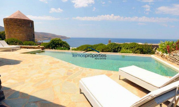Koundouros Villa | Stone built villa with a swimming pool and a fantastic sea view in Koundouros