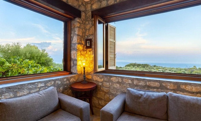 Messini House | Stone Farmhouse in Groves - Sea & Mountain Views