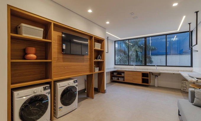 Sao Paulo Apartment | Studio c Academia e Piscina a 3 min do Allianz