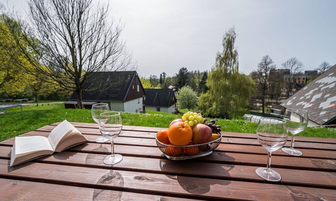 Cerny Dul House | Stunning private villa for 7 people with WIFI, pool, TV, terrace and pets allowed