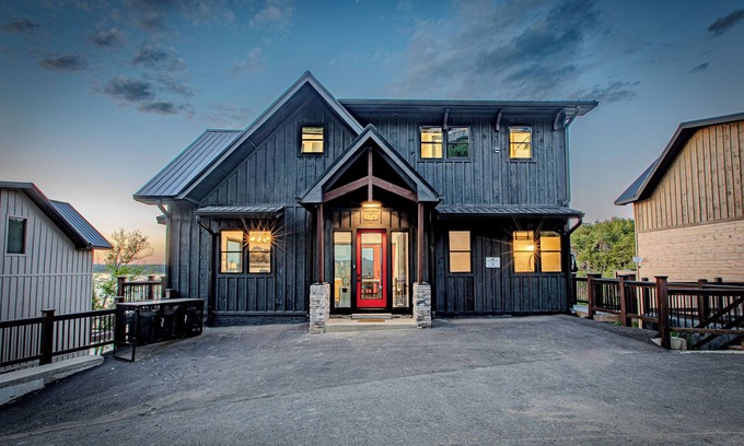 Sevierville Cabin | Stunning Mtn Cabin on Lake w/2 Stry Dock, Indoor Pool, Hot Tub, and Arcade Room